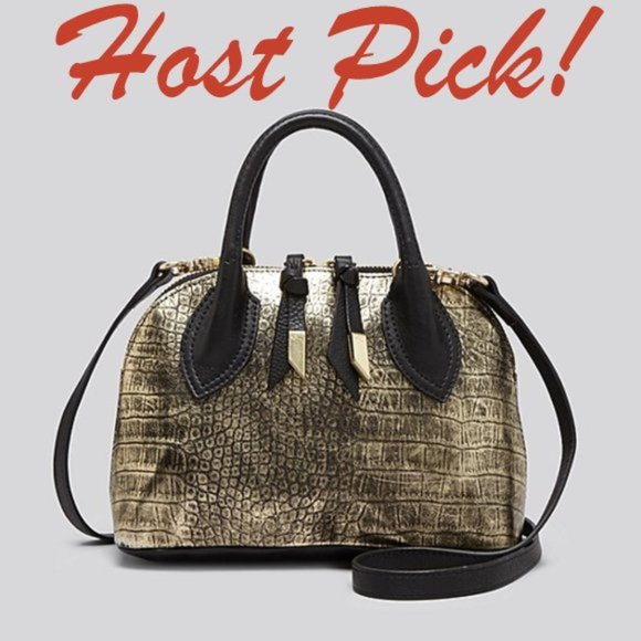Foley + Corinna CASSIS Leather X-Body Bag NEW Black GoldShoulder Handbag🎉HP